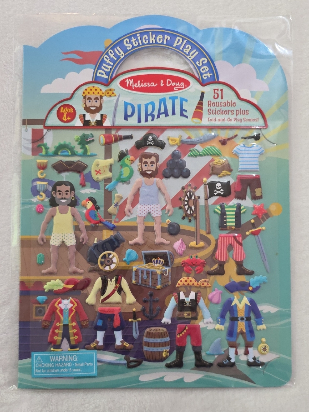Melissa & Doug Pirate Puffy Sticker Play Set - Blue & Red Accents